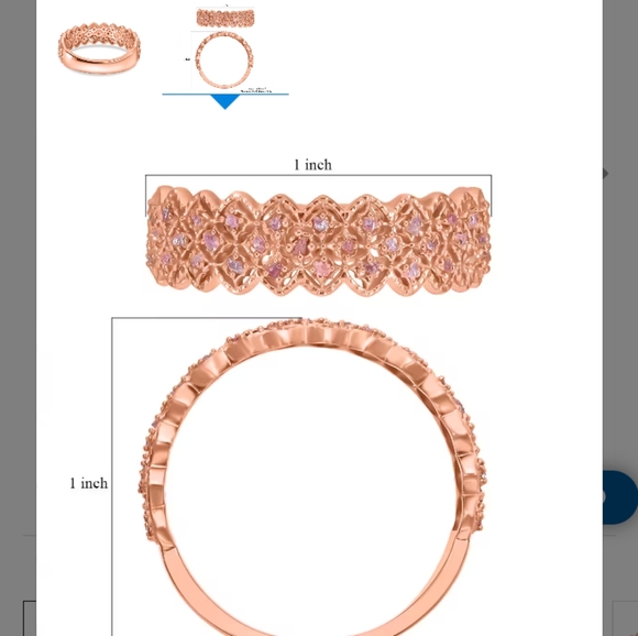 NATURAL PINK DIAMOND RING IN ROSEGOLD. - Picture 6 of 8